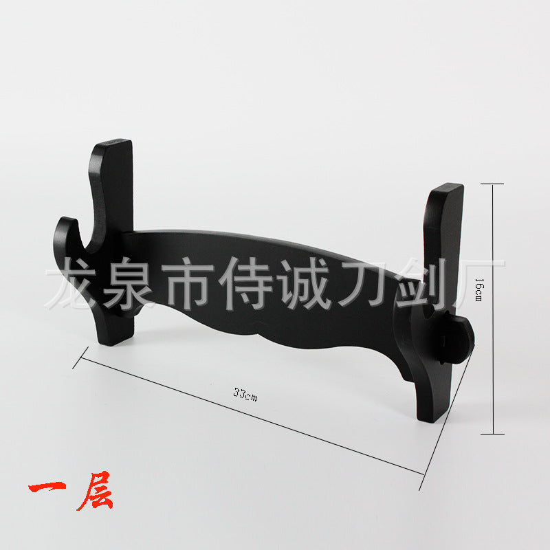 Multi-Layer Solid Wood Sword Rack, Weapon Display Holder - Image 2
