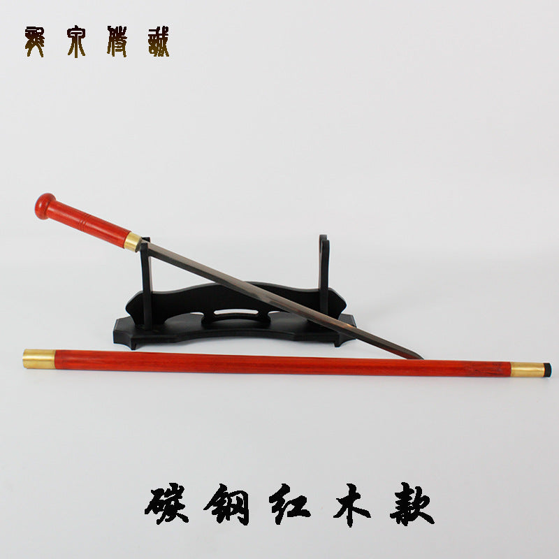 Rosewood Cane Sword - Longquan Mountaineering Sword, Factory Direct, Unopened Blade - Image 3