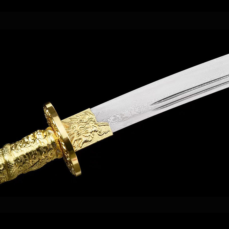 Kangxi War Sword - Pattern Steel Long Sword, Self-Defense Cold Weapon, Longquan Sword - Image 3
