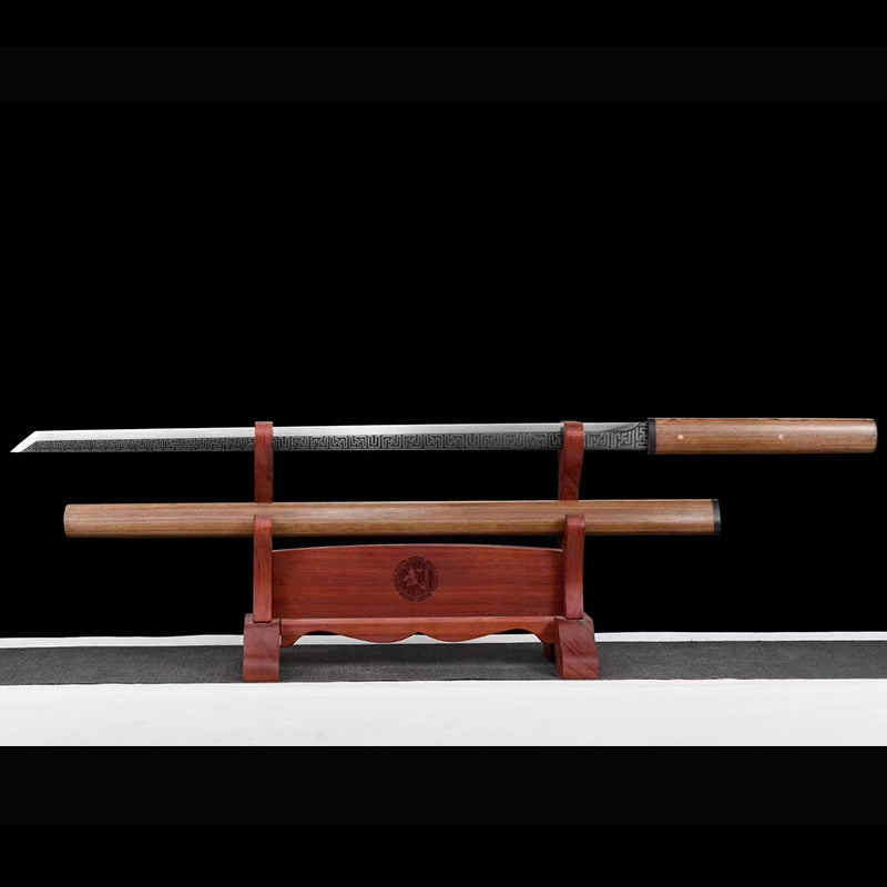 Plain Tang Hengdao High Manganese Steel Stick Medium Sword Iai Self-Defense Tang Sword Longquan Town House Sword Cold Weapon - Image 4