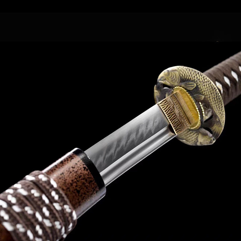 Japanese-Style One-Piece Forged Knife T10 Steel-Clad Burnt-Edged Command Knife - Image 2