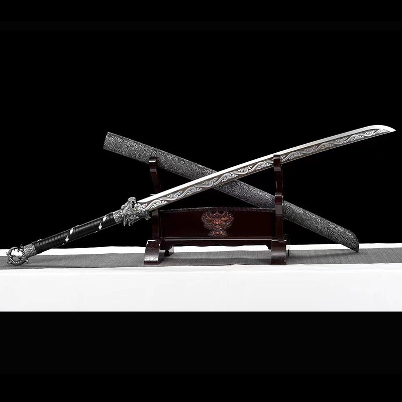 Embroidered Spring Sword: Handmade Longquan Sword with Blade