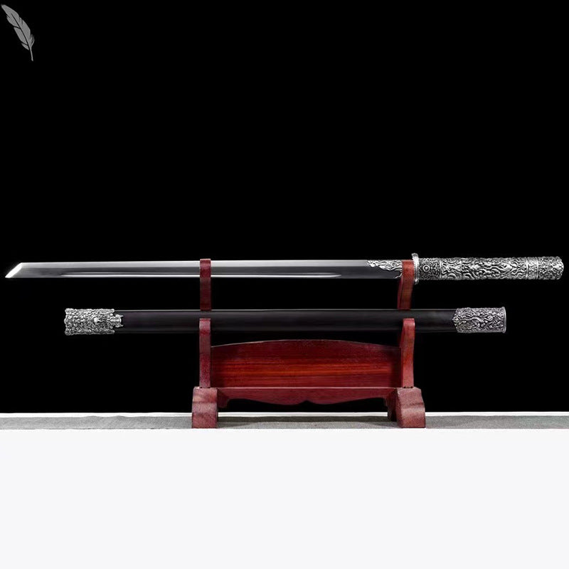 Longquan Tang Hengdao One-Piece Sword - High Manganese Steel Embroidered Spring Outdoor Self-Defense Cold Weapon - Image 4