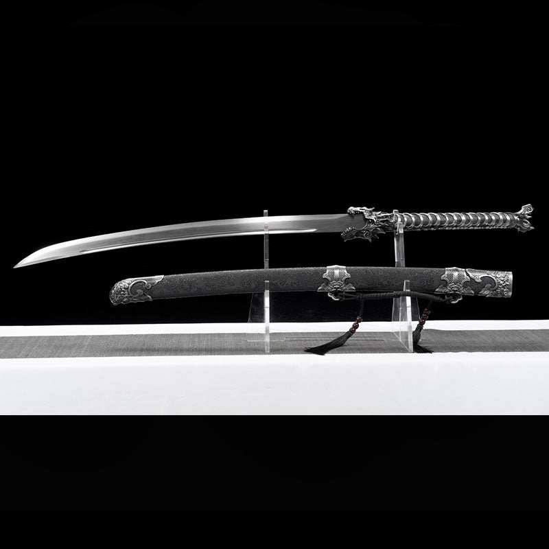 Hand-Forged Manganese Steel Embroidered Spring Knife - Image 3