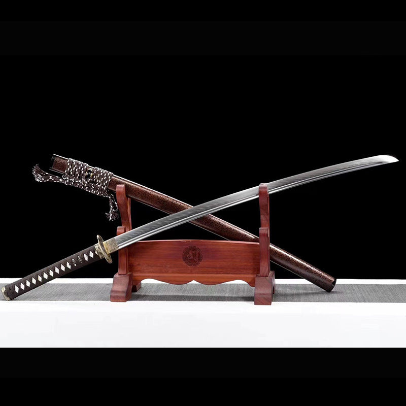 Japanese-Style One-Piece Forged Knife T10 Steel-Clad Burnt-Edged Command Knife - Image 6