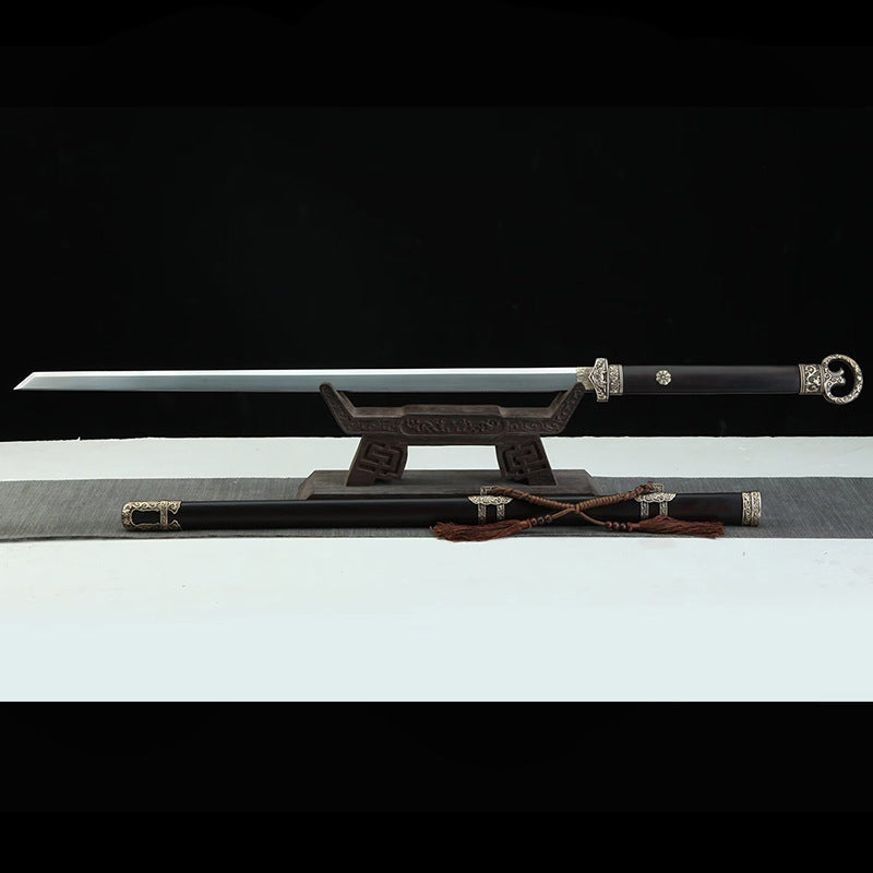 Tang Hengdao Pattern Steel Sword Long Ring Head Sword