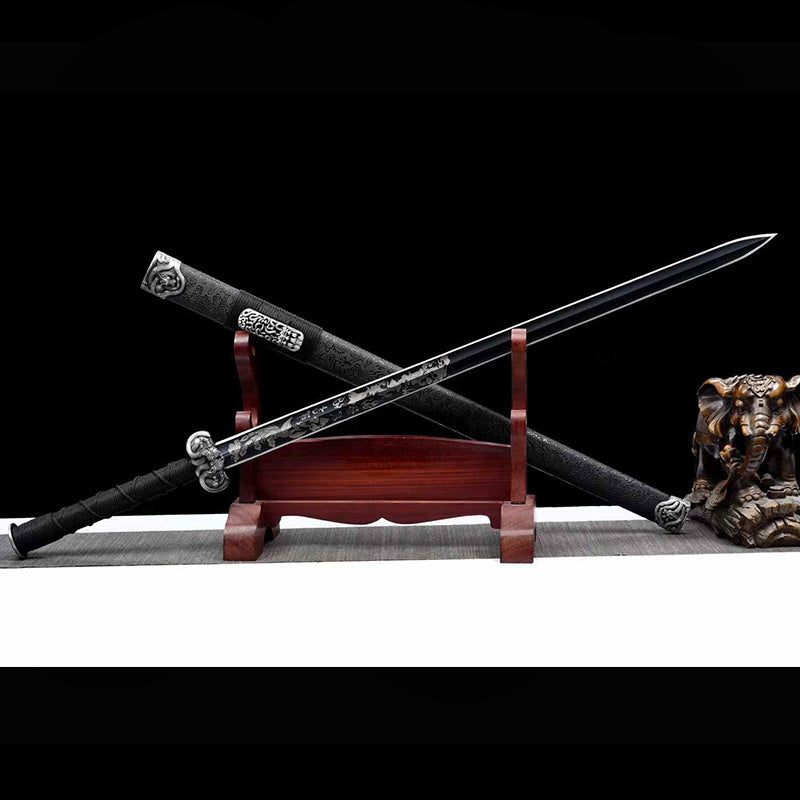 Hand-Forged High Manganese Steel Tang Hengdao Long Sword - Cold Weapon Collection Gift