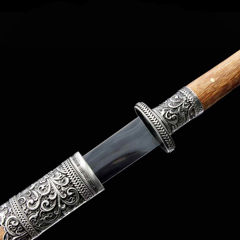 Embroidered Spring Manganese Steel Long Two-Hand Knife, Home Decor & Practice Play - Image 3