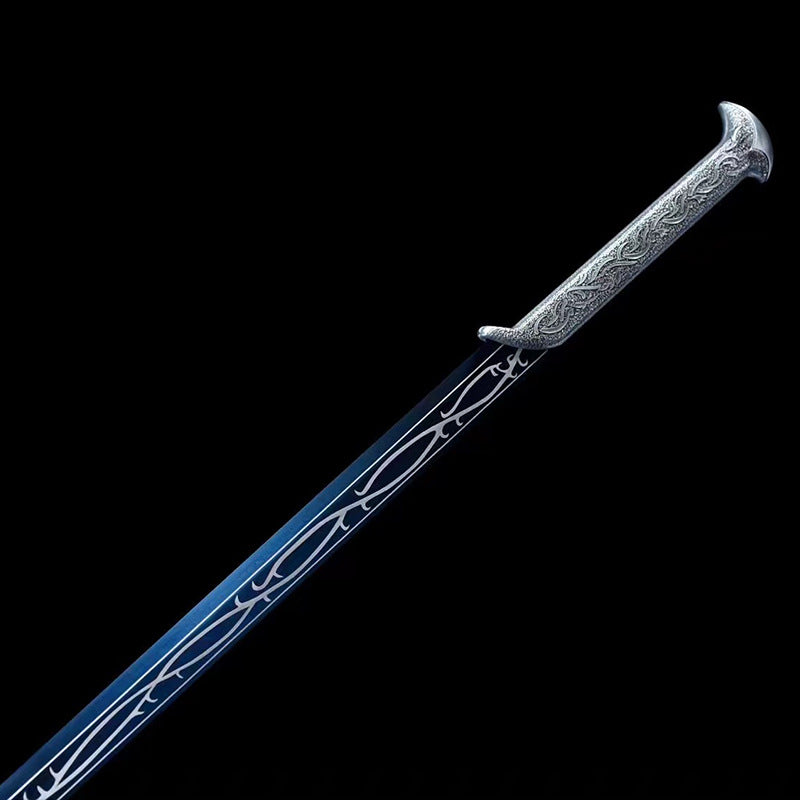 Tang Hengdao Manganese Steel One-Piece Grilled Blue Embroidered Spring Knife Film and Television Sword Hand-Forged Town House Sword Cold Weapon - Image 2