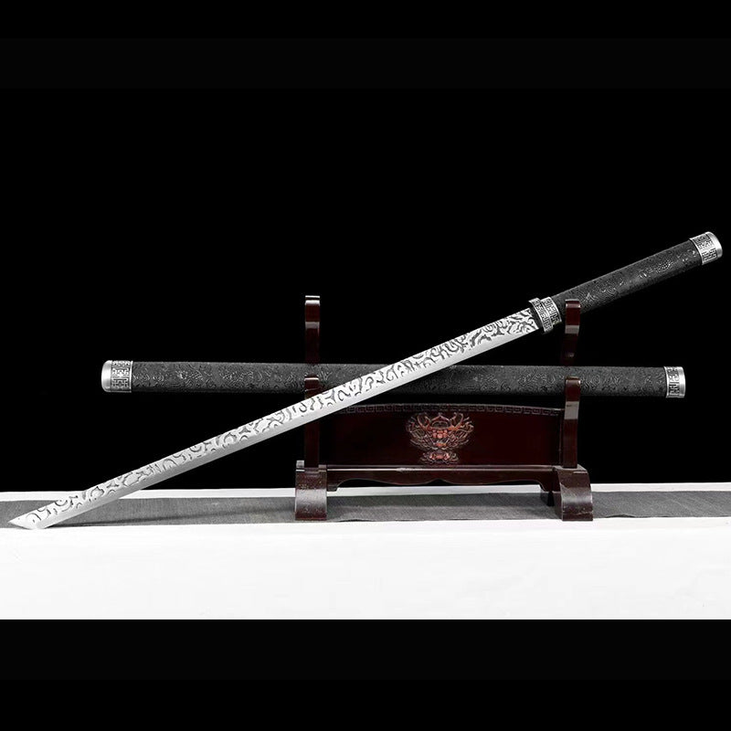 Plain Tang Sword - High Manganese Steel Forged Straight Knife - Image 6