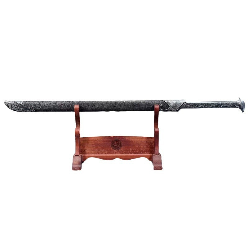 Tang Hengdao Manganese Steel One-Piece Grilled Blue Embroidered Spring Knife Film and Television Sword Hand-Forged Town House Sword Cold Weapon - Image 5