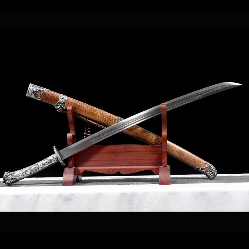 Pattern Steel "Kangxi Dragon Tiger" Short Sword