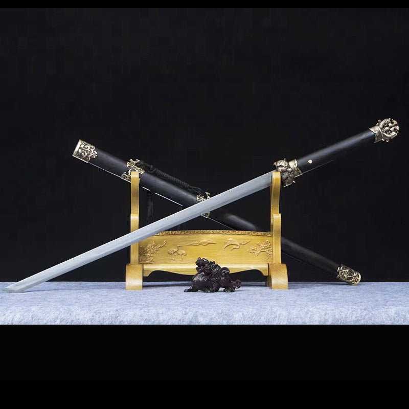 Tang Hengdao Pattern Steel One-Piece Forged Pure Copper Tang Sword Embroidered Spring Knife Outdoor Sword Collection Knife Weapon