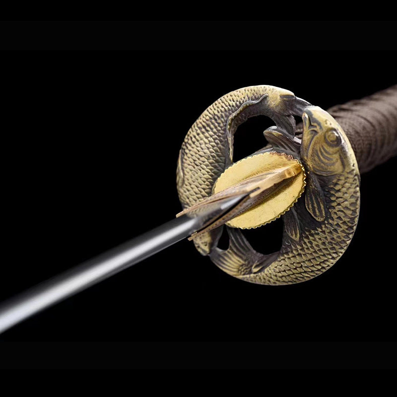 Japanese-Style One-Piece Forged Knife T10 Steel-Clad Burnt-Edged Command Knife - Image 3