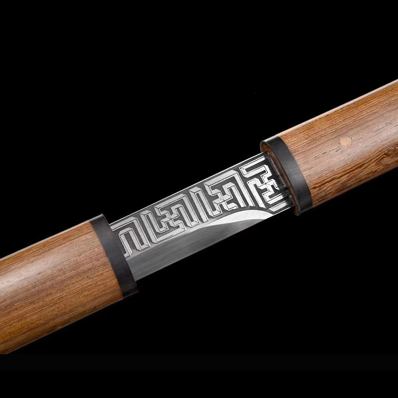 Plain Tang Hengdao High Manganese Steel Stick Medium Sword Iai Self-Defense Tang Sword Longquan Town House Sword Cold Weapon - Image 2