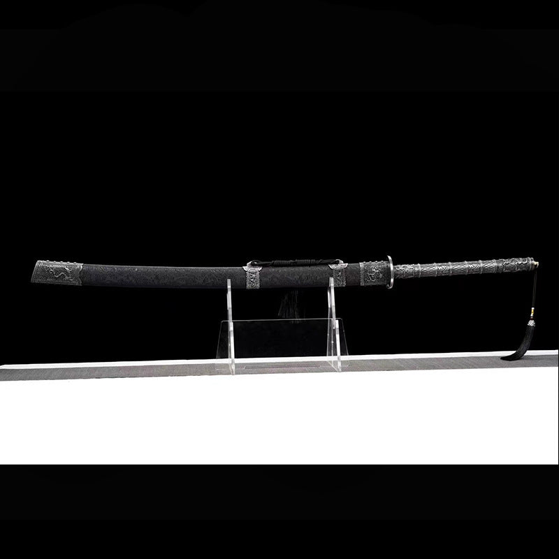 Kangxi War Sword: Long Handle Oxtail Two-Handed Sword, High Manganese - Image 4