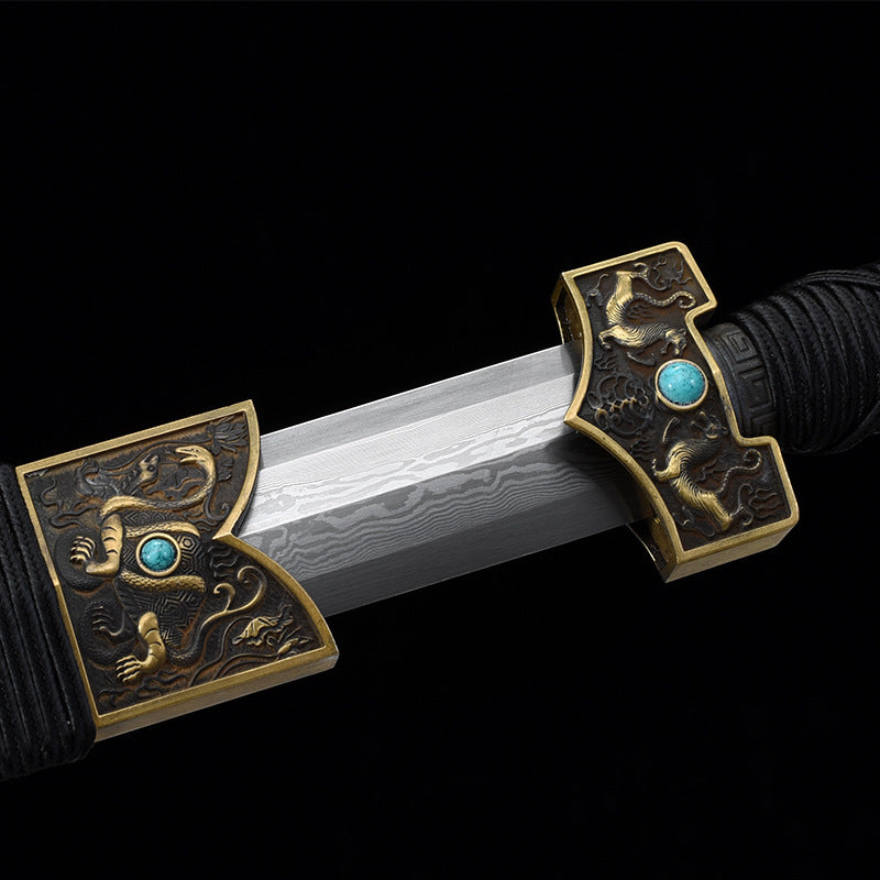 Burning Blade Han Sword - Sword, Eight-sided, Exquisite Han Dynasty Sword Prop - Image 4
