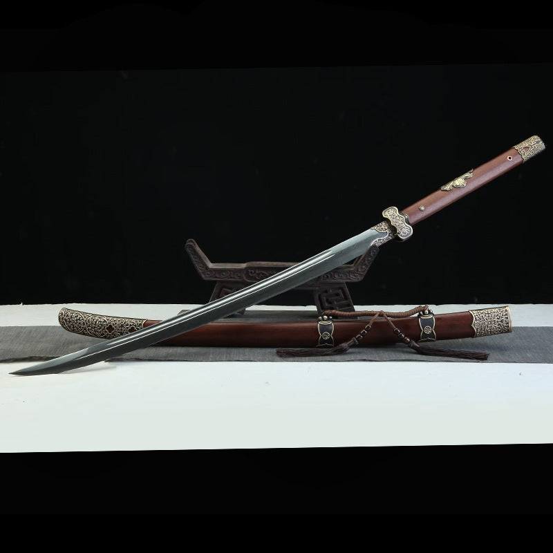 Ding Baiying Embroidered Damascus Spring Knife Martial Arts Practice Knife - Image 2