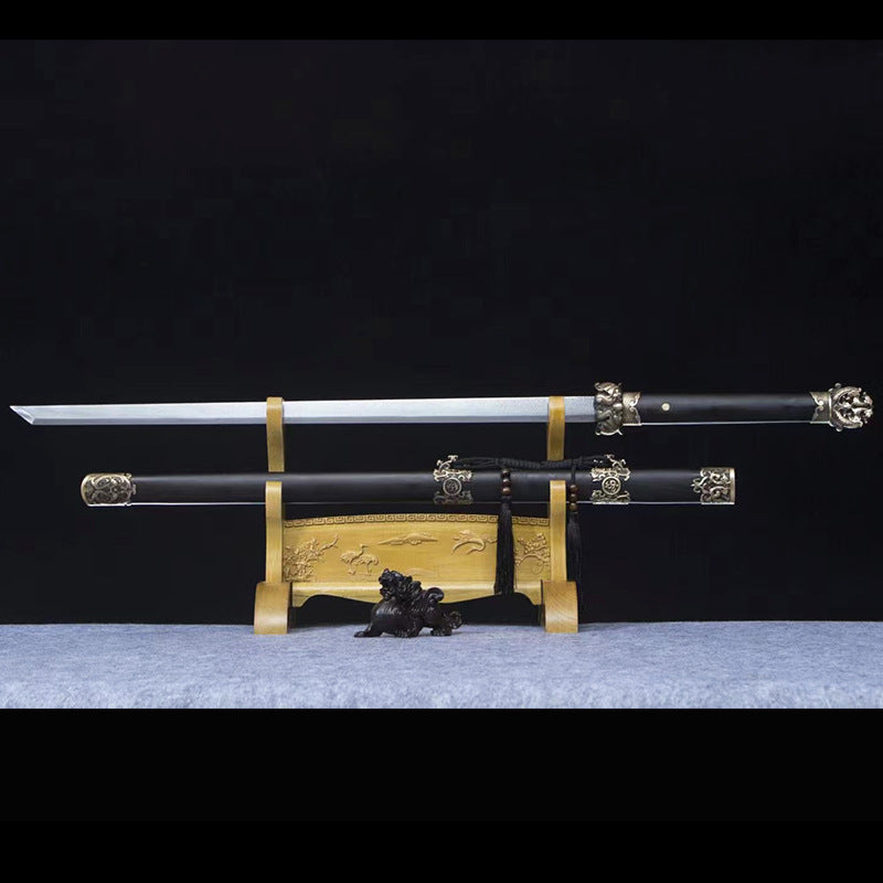 Tang Hengdao Pattern Steel One-Piece Forged Pure Copper Tang Sword Embroidered Spring Knife Outdoor Sword Collection Knife Weapon - Image 2