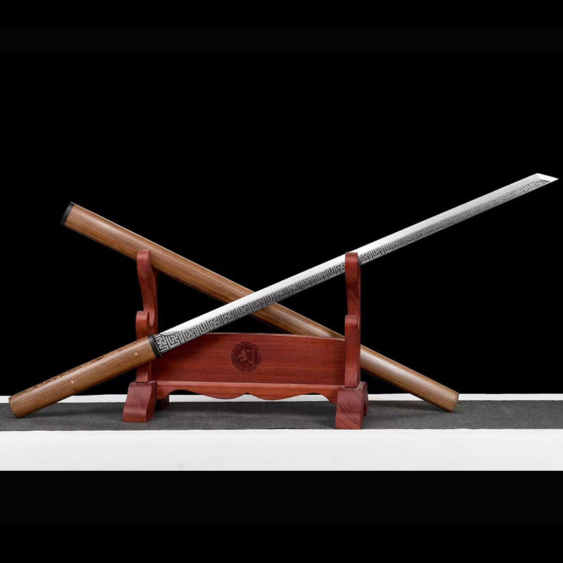 Plain Tang Hengdao High Manganese Steel Stick Medium Sword Iai Self-Defense Tang Sword Longquan Town House Sword Cold Weapon - Image 6