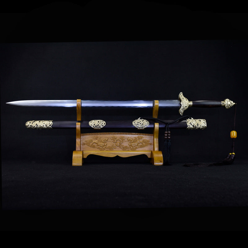 Feather Pattern Burnt Tang Sword - Self-Defense Hard Sword - Image 3