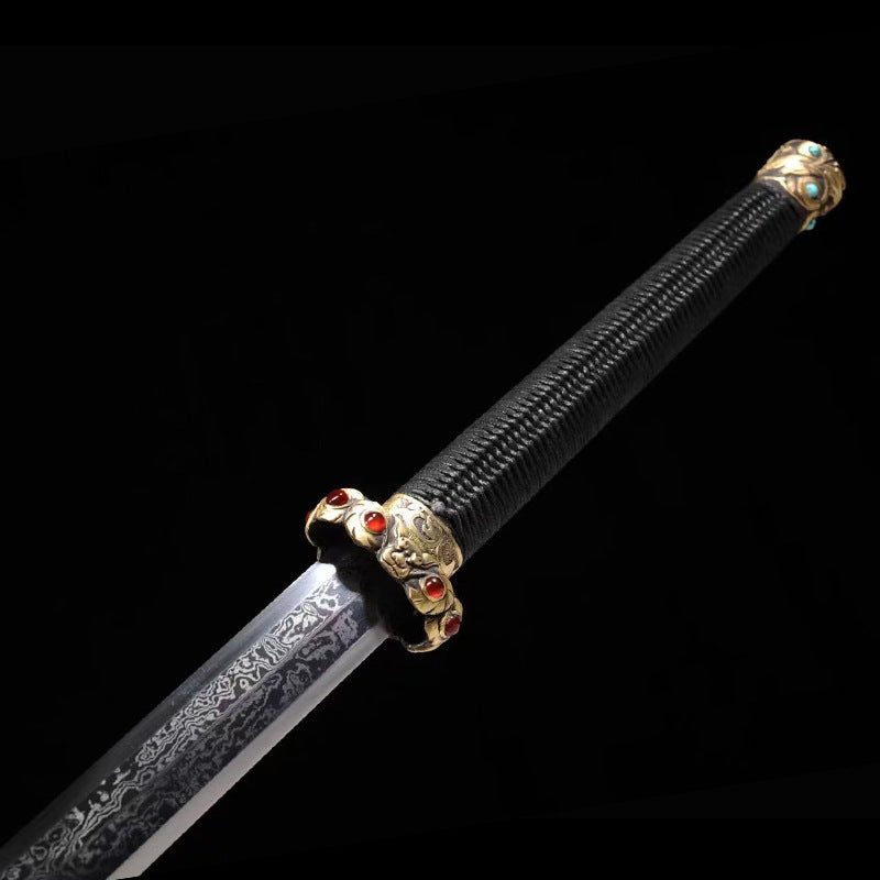 Longquan City Sword Chilong Qin Sword - Eight-Sided Han Sword, Pattern Steel Tang Sword, Two-Handed Sword, Town House Sword - Image 2