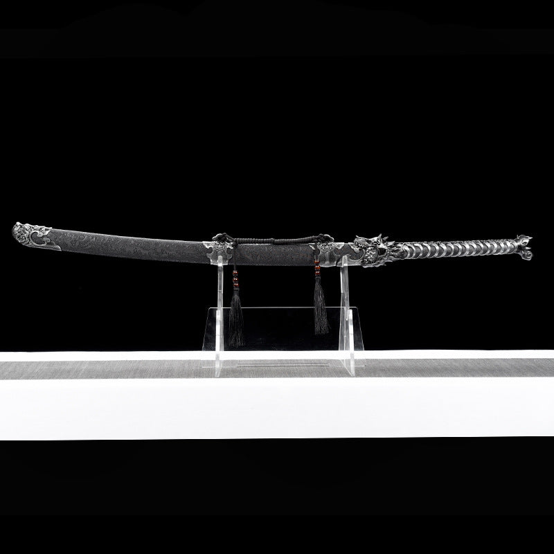 Hand-Forged Manganese Steel Embroidered Spring Knife - Image 4