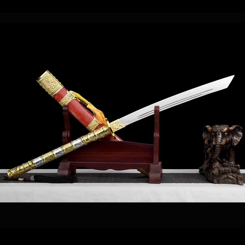 Kangxi War Sword - Pattern Steel Long Sword, Self-Defense Cold Weapon, Longquan Sword - Image 4