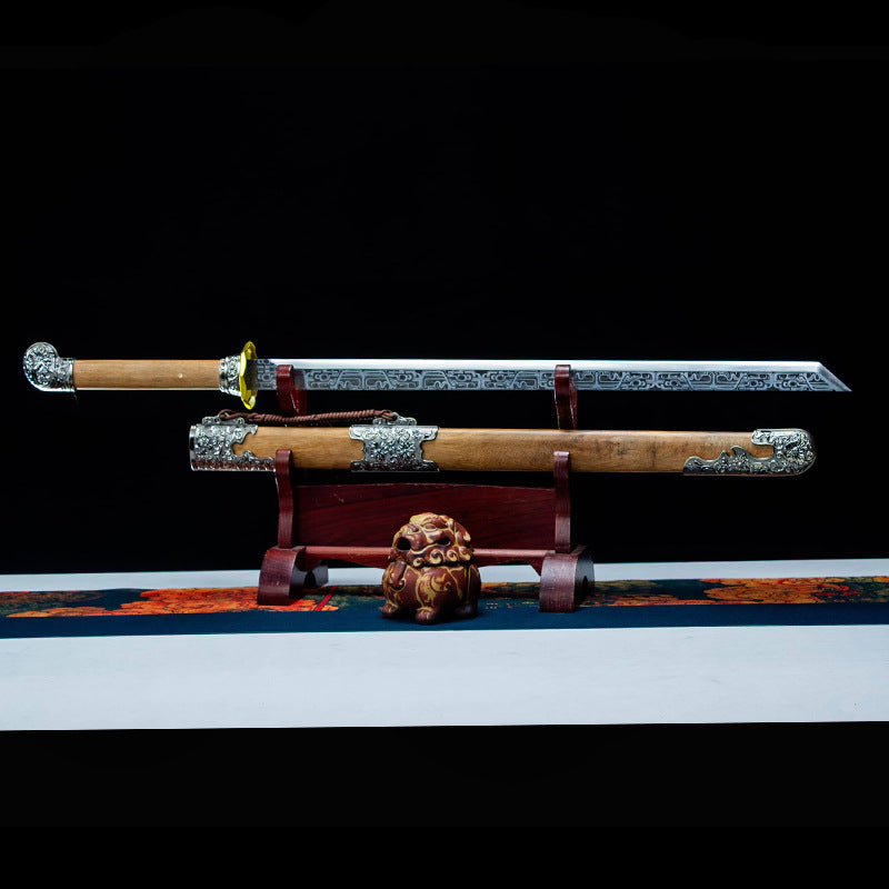 Peony Tang Hengdao Sword: Embroidered Manganese Steel Martial Arts Long Sword - Image 3