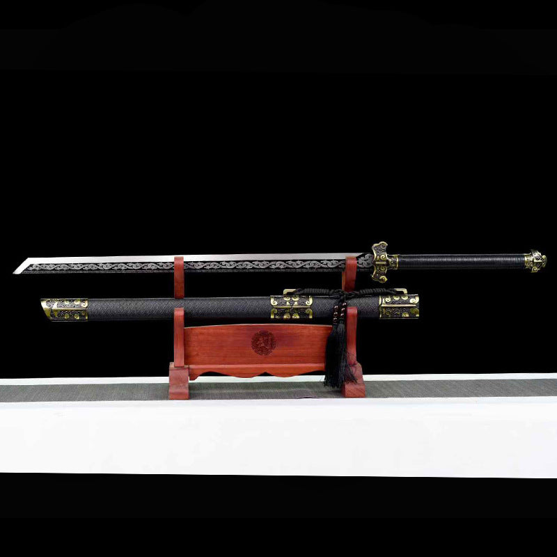 Handmade Forged Embroidered Spring Knife - Shicheng Tang Hengdao High Manganese Steel Collection Gift - Image 3