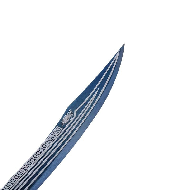 Ox Tail Knife - Manganese Steel Martial Arts Training Sword, Outdoor Practice Weapon (Blue) - Image 5