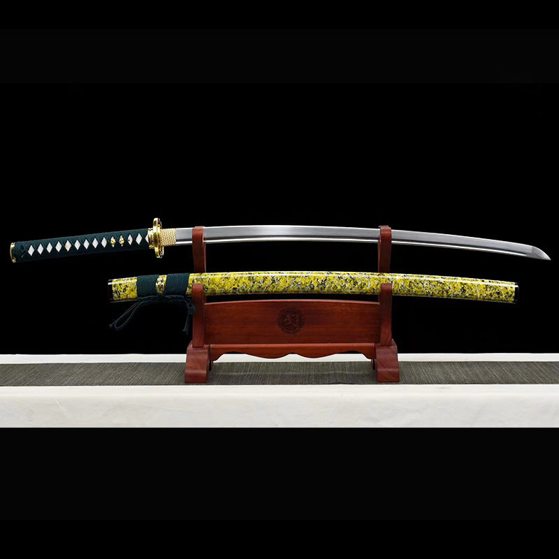 Japanese Handmade Samurai Blade - Practice Knife Outdoor Self-Defense - Iai Tang Horizontal Sword Cold Weapon
