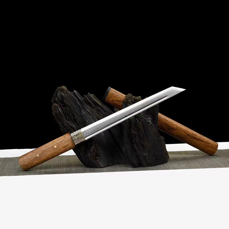 Plain Short Knife with Integrated Tang Hengdao Pattern - Image 3