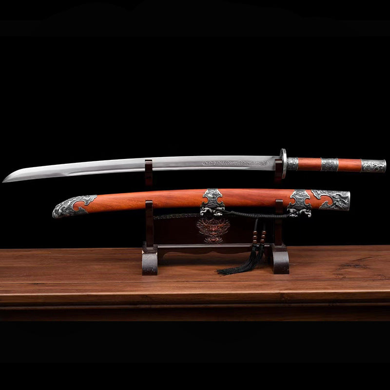 Yanling Dao: Embroidered Spring Knife, High Manganese Steel - Image 3