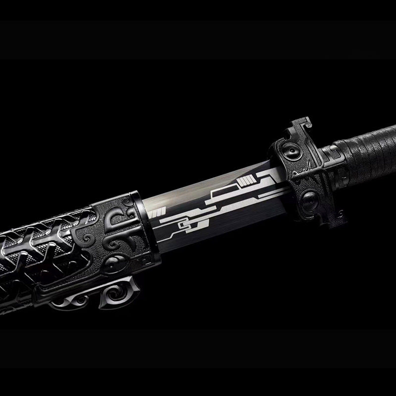 Longquan Sword Manganese Steel Self-Defense Knife - Tang Hengdao Embroidered Spring Outdoor Weapon - Image 3