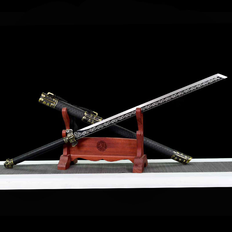 Handmade Forged Embroidered Spring Knife - Shicheng Tang Hengdao High Manganese Steel Collection Gift - Image 6