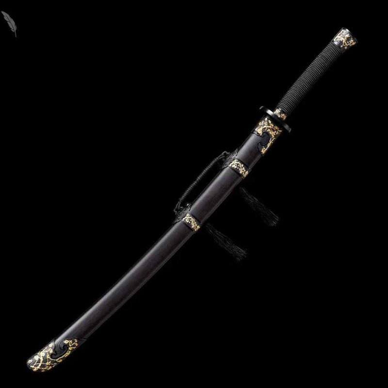 Longquan Xiu Chun Dao - Yan Ling Dao Pattern Steel Handmade Treasure Knife - Image 4