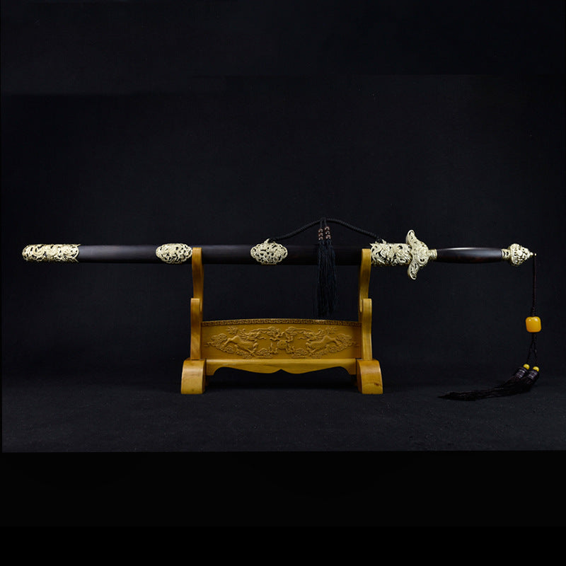 Feather Pattern Burnt Tang Sword - Self-Defense Hard Sword - Image 4