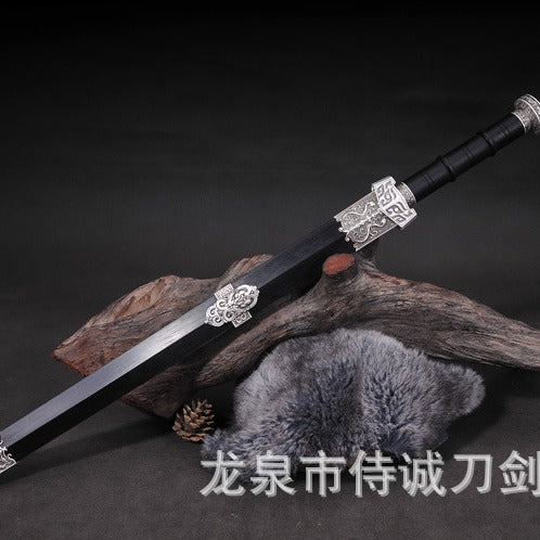 Longquan Town House Sword Medium Eight-Sided Han Sword Pattern Steel Ruyi Sword Ancient Silver High-End Sword - Image 2