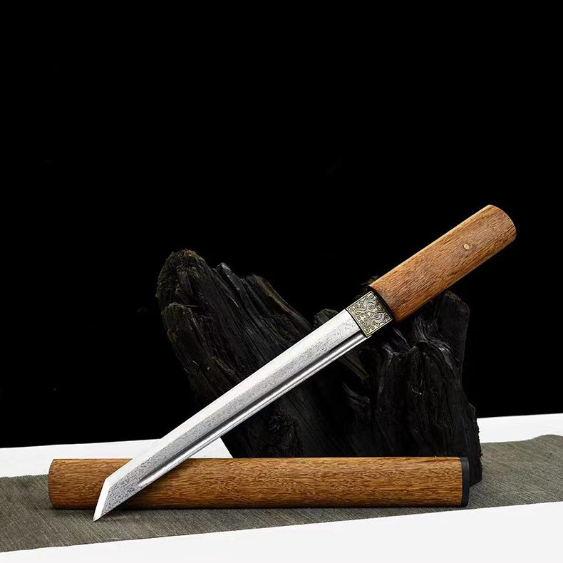 Plain Short Knife with Integrated Tang Hengdao Pattern