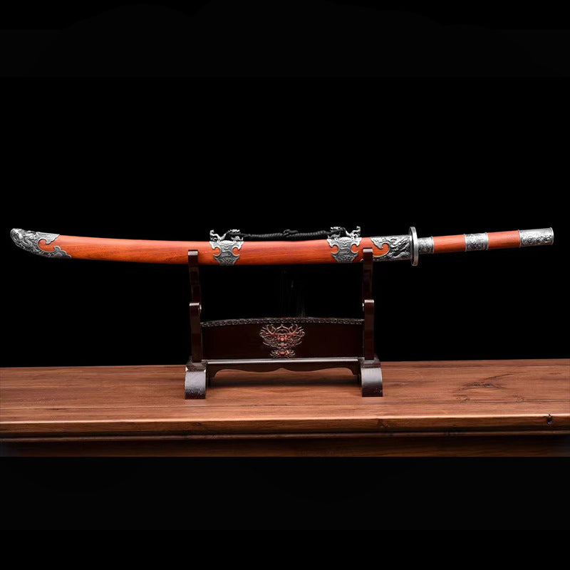 Yanling Dao: Embroidered Spring Knife, High Manganese Steel - Image 4