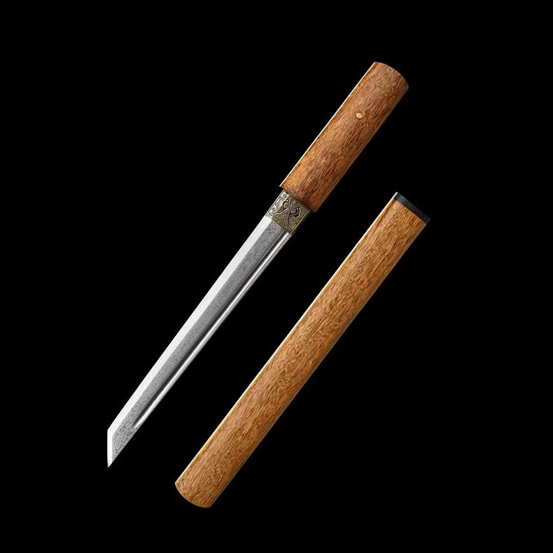 Plain Short Knife with Integrated Tang Hengdao Pattern - Image 4