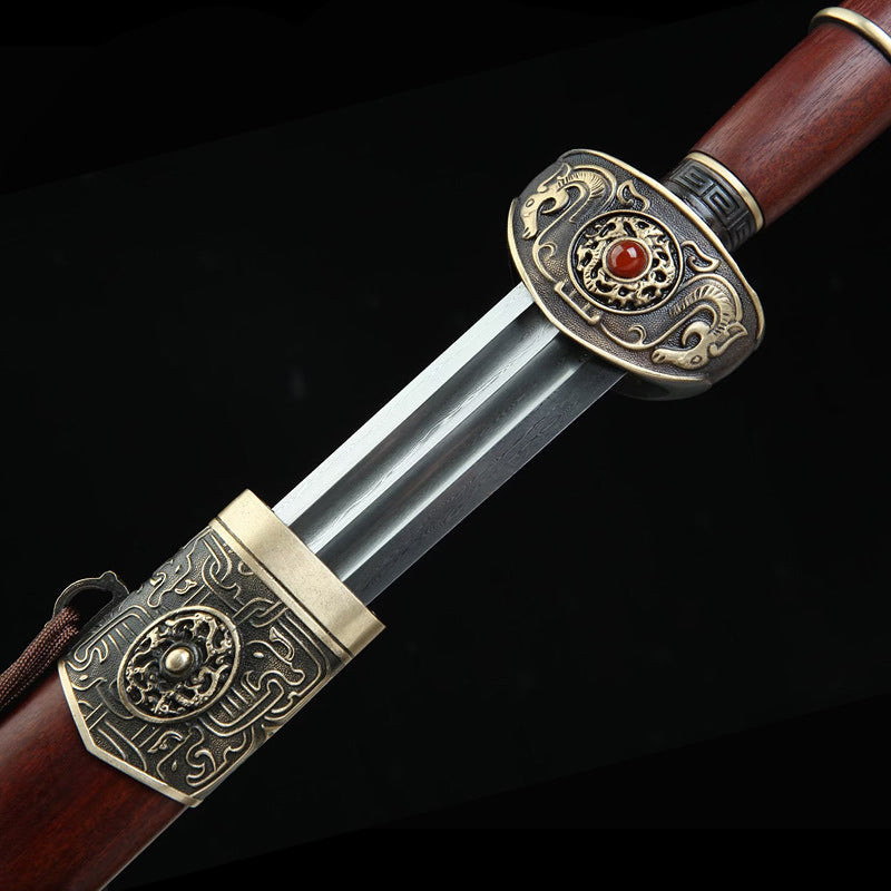 Authentic Wamian Han Sword Qin Pattern Steel Hand-Forged Tang Sword Collection Weapon - Image 2