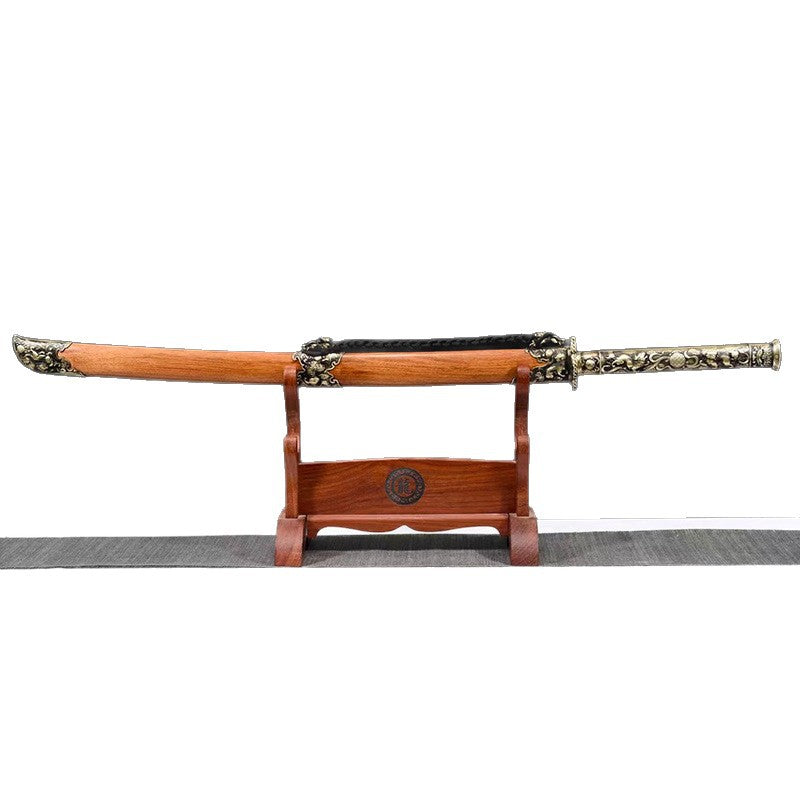 Embroidered Spring Knife - Pattern Steel, One-Piece Forged, Battle Knife, Gift Cold Weapon - Image 5