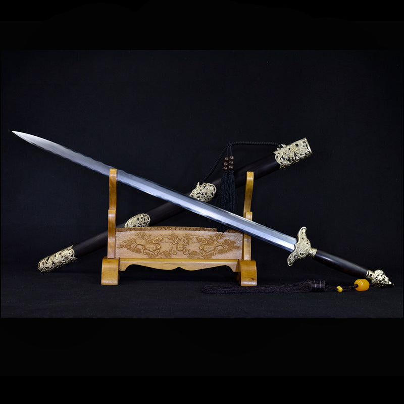 Feather Pattern Burnt Tang Sword - Self-Defense Hard Sword - Image 6