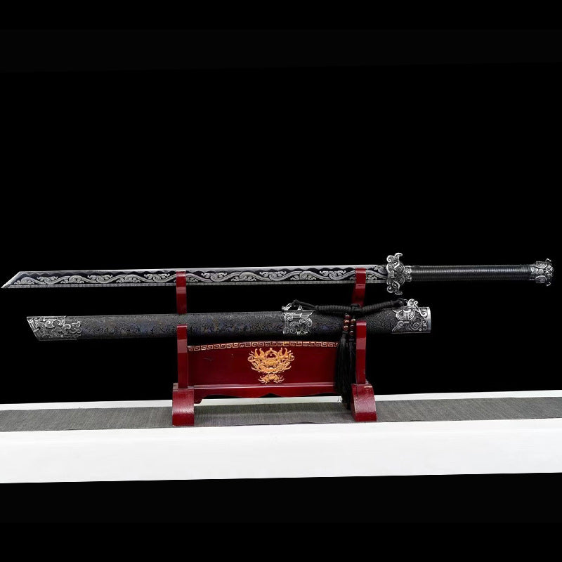 Swords: Tang Hengdao's One-Piece Manganese Steel Embroidered Spring Knife - Image 4