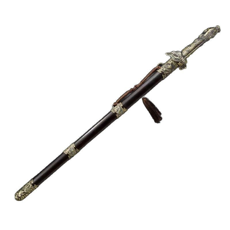 Longquan City Sword Self-Refined Steel Yunlong Sword Copper Handle Handmade Han Sword Qing Sword Tang Sword Town House Sword Collection - Image 5