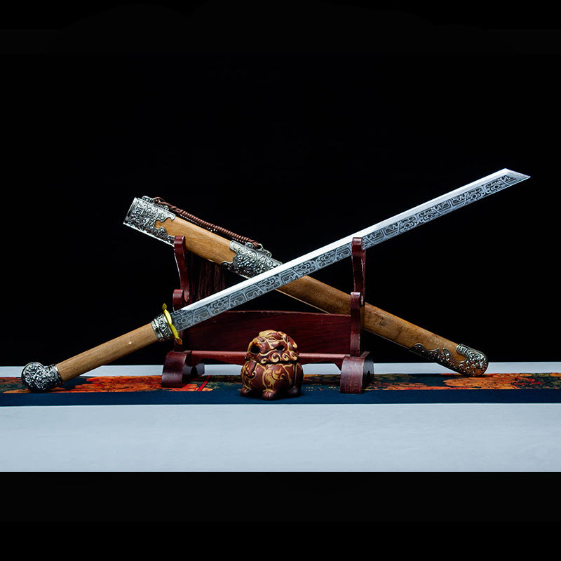 Peony Tang Hengdao Sword: Embroidered Manganese Steel Martial Arts Long Sword - Image 6