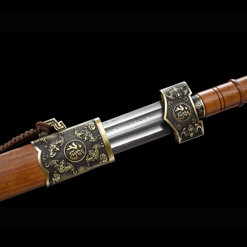 Longquan Town House Eight-Sided Han Sword - Pattern Steel, One-Piece Sword, Cold Weapon - Image 2