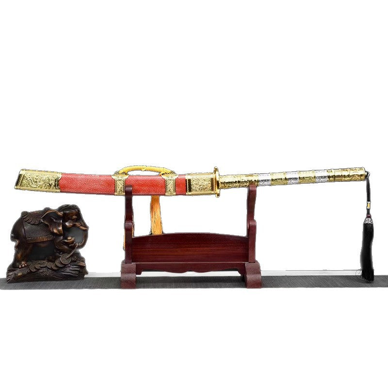 Kangxi War Sword - Pattern Steel Long Sword, Self-Defense Cold Weapon, Longquan Sword - Image 5